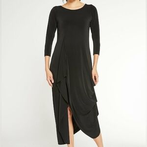 🇨🇦 SYMPLI black drama dress, 3/4 Sleeve size 6, NWT